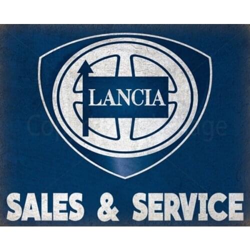 Lancia Sales Service Vintage Garage Advertisement Metal Tin Sign Poster Plaque