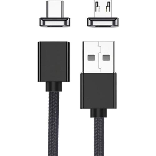 Magnetic Adsorption 4Pin 5A QC3.0 Fast Charging Micro USB Type-C Data Phone Charger Cable Mobile Phone Accessories