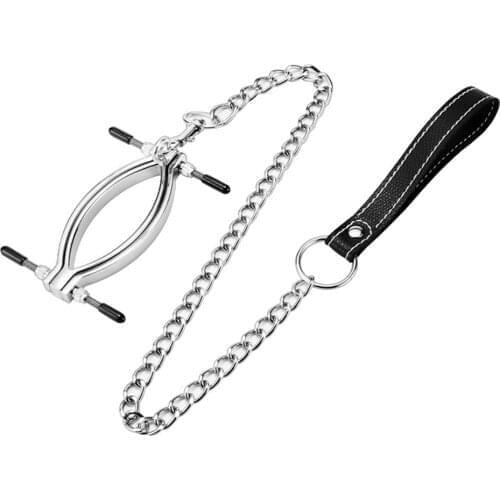 Metal BDSM Bondage Labia Clip Vagina Speculum Teasing Clitoris Clamps Sex Toys For Women Adult Games BDSM Torture Sex Products