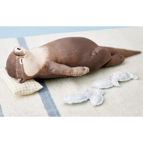 40cm Cute Otter Plush Toy Standing River Otter Stuffed Animals Toys Realistic Wild Animals Soft Otters Kids Birthday Gifts
