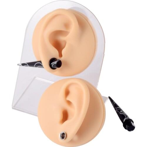 1PC Soft Silicone Model Simulation Ear Navel Nose Body Part Tattoo Piercing Practice Jewelry Display Tool Free Acrylic Stand