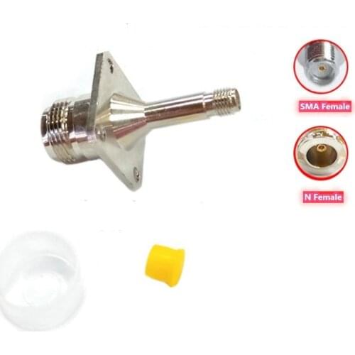 N female to SMA female 4-hole flange 25*25 extended RF Coaxial Connector Adapter