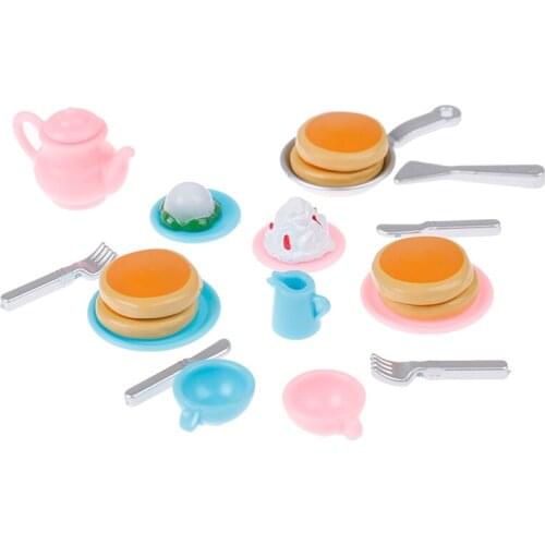 22 pcs Breakfast Snack Dessert Set 1/12 Dollhouse Simulation Bread Dessert Drink Dollhouse Miniature Food Kitchen Toys