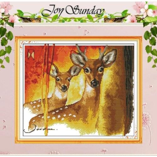 Sika Deer Patterns Counted Cross Stitch 11CT 14CT Cross Stitch Set Wholesale Animals Cross-stitch Kits Embroidery Needlework