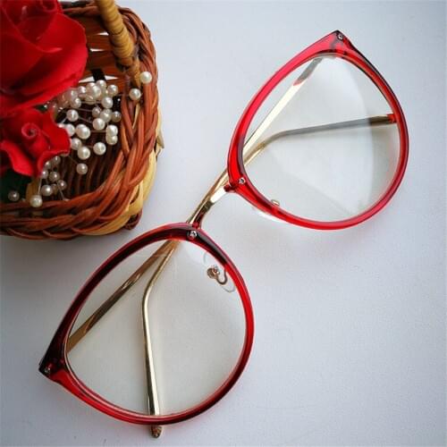 2020 New Fashion Optical Transparent Glasses Women Myopia Eyeglasses Frames Metal Spectacles Clear Lenses Womens Glasses