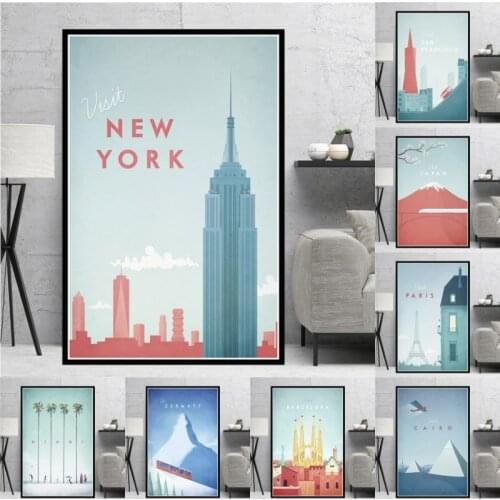 New York Berlin Modern Japanese Art Minimalist Travel City Poster Print Painting Canvas Art Wall Pictures Decor obrazy plakat