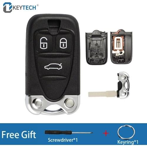 OkeyTech Remote Control Car Key Shell For Alfa Romeo 159 Brera 156 Spider 3 Buttons Key Cove Case Replacement Uncut Insert Blade