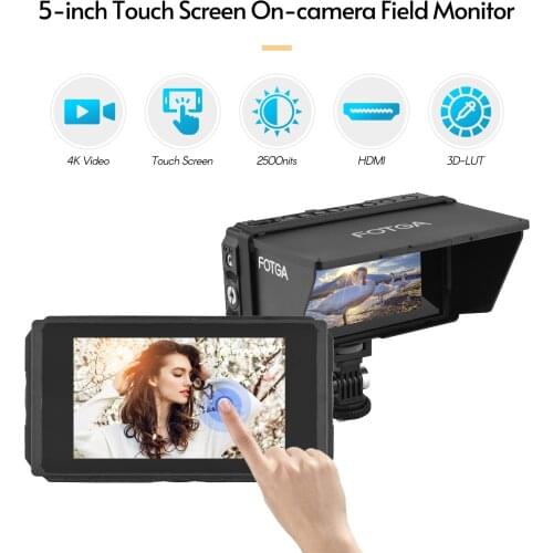 Fotga Video 4K camera Field Monitor 5-inch Touch IPS Screen 2500nits with 3D LUT USB Upgrade for Photo Studio DSLR Volg Camera