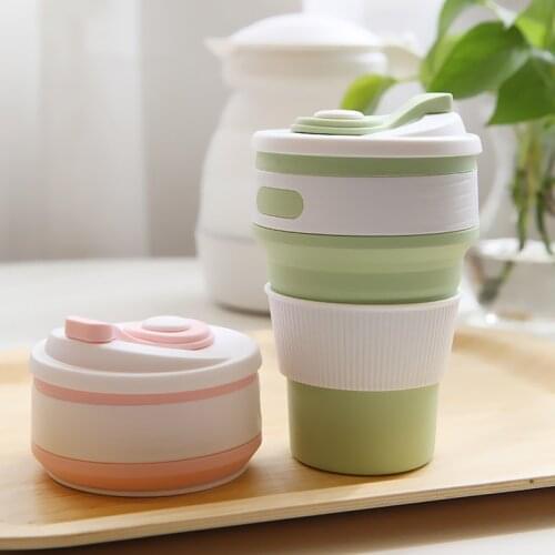 Portable Silicone Cup Folding Silicone Telescopic Drinking Collapsible Coffee Cup Foldable Silica Mug Coffee Cups