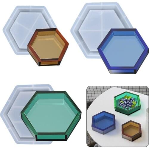 DIY Crystal Epoxy Mold Hexagonal Fruit Storage Box Decoration Silicone Mold Resin Handmade Household Products