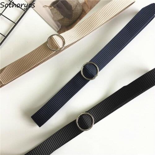 Belts Women Canvas Solid Simple All-match Korean Style Harajuku Womens Waist Accessories Womens Fashion Students Belt Chic 2020
