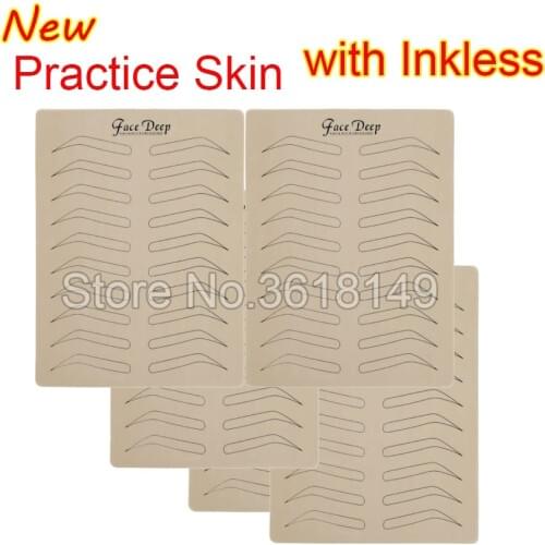 5pcs Tattoo Eyebrow Practice Skin No Ink Needed Eyebrow Microblading Supplies Permanent Makeup Eyebrow Cosmetic Training