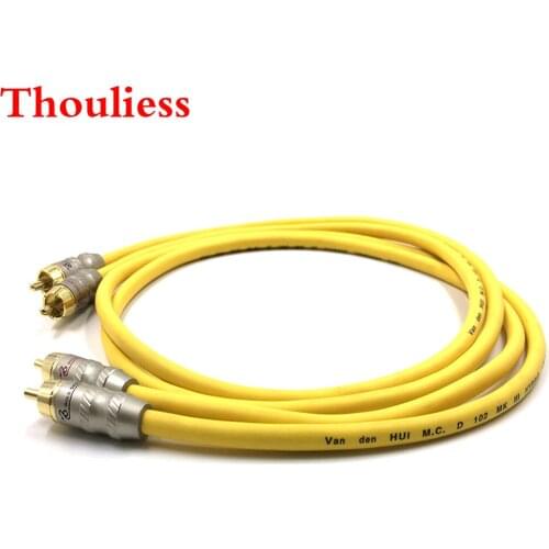 Thouliess Pair Type- GOLD-SNAKE RCA Audio Cable 2x RCA Male to Male Interconnect Audio Cable with VDH Van Den Hul 102 MK III
