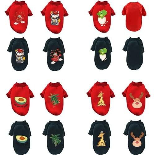Print Pet Dog Hoodie Winter Warm Pet Pullover Clothes for Chihuahua Shih Tzu Pet Puppy Cat Sweatshirt Pet Clothing For Puppy Dog