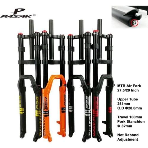 Pasak Mtb Suspension Double Shoulder Fork 29 27.5 26 Shock Absorber Slider Lockout Switch NoRebound Adjustment Steerer 1 1/8