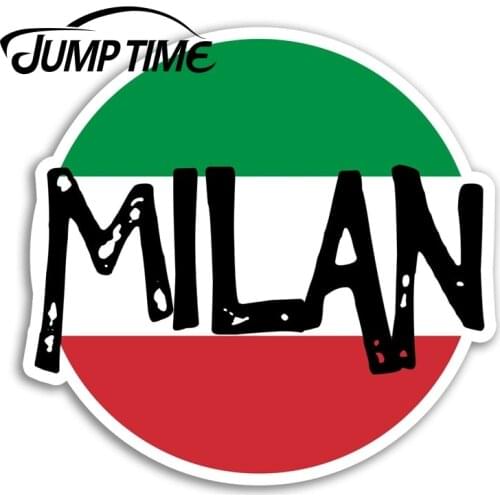 Jump Time for Milan Italy Vinyl Stickers Flag Travel Sticker Laptop Luggage Decal Window Tank Waterproof Car Decoration