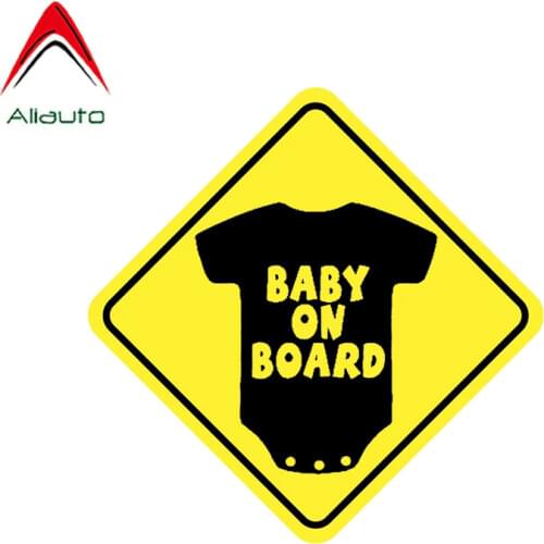 Aliauto Personality Funny Car Sticker Baby on Board Decoration PVC Waterproof Sunscreen Cover Scratch Clothes Decal,14cm*14cm