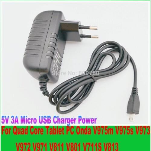 50PCS 5V 3A Micro USB Charger Power Supply Adapter for Quad Core Tablet PC Onda V975m V975s V973 V972 V971 V811 V801 V711S V813