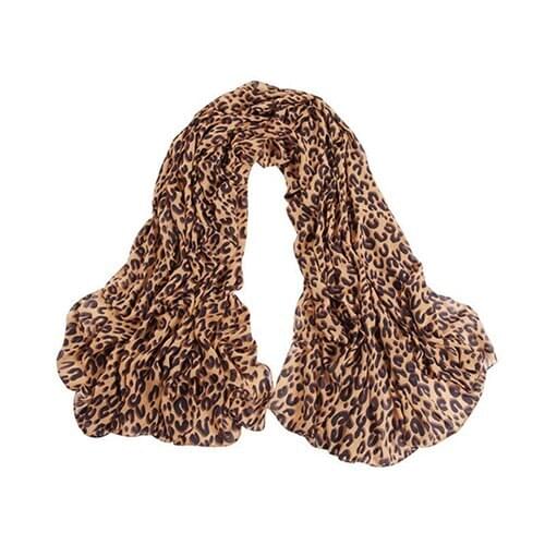 Women Fashion Long Leopard Shawl Scarf Wrap Lady Chiffon Wrap Stole Gift