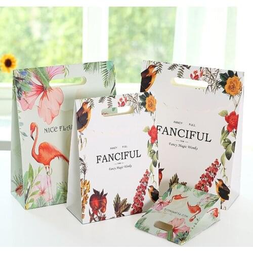 10Pcs/lot Christmas gift Paper Bag Multifuntion Festival bags with Handles Christmas Party Supply For Party