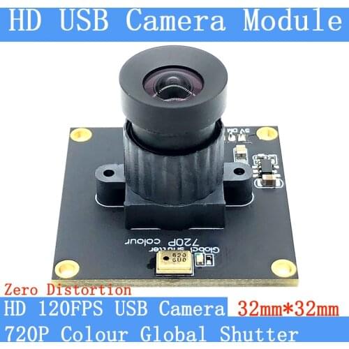 120FPS MJPEG USB Camera Module Non Distortion Colour Global Shutter High Speed OTG Windows Android Linux UVC 720P USB Webcam