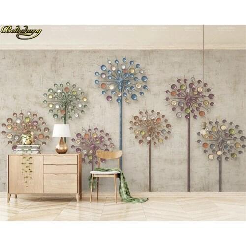 Beibehang Custom 3d wallpaper mural 3d stereo abstract wall decoration flowers retro tv background wall papel de parede