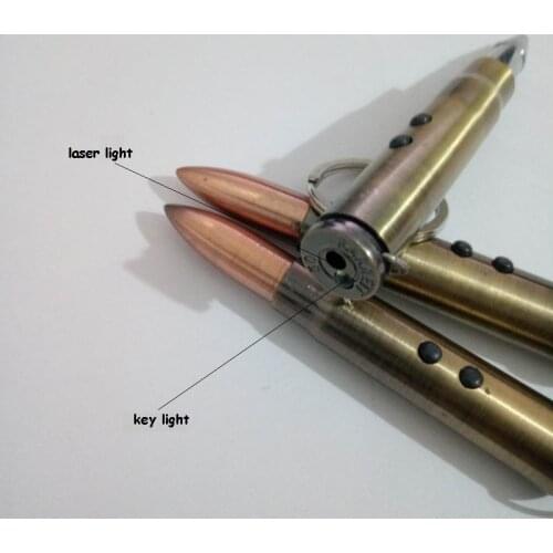 4 in 1 Multifunction Outdoor Self-defense Flashlight Bullet Shaped Pen Survival EDC Laser+Light+Hammer+Ballpoint Self Defense