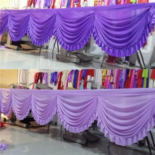 6m long ice silk fabric wedding backdrop curtain swag for table skirts party banquet birthday backdrop decoration