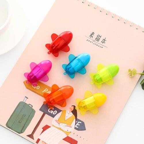 6 pcs kawaii Mini airplane ballpoint pen 1.0mm Blue color pens writing for kids gifts Stationery items School supplies EB135
