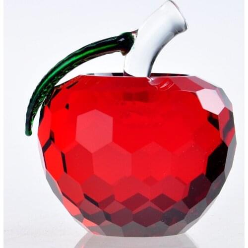 8 Colors Feng Shui Crystal Apple Paperweight home Decor Zara Crystal Craft