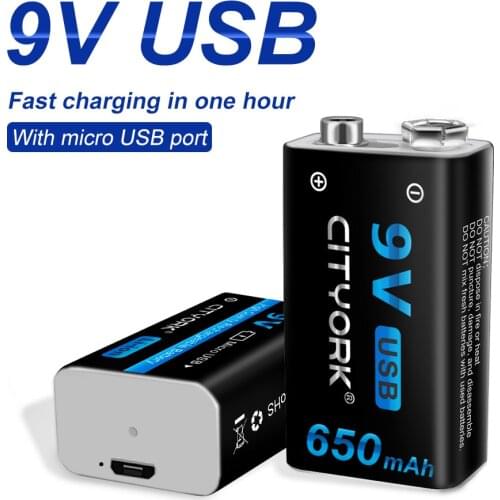 9V 1000mAh li-ion Rechargeable battery Micro USB Batteries 6F22 9v lithium for Multimeter Microphone Toy Remote Control KTV use