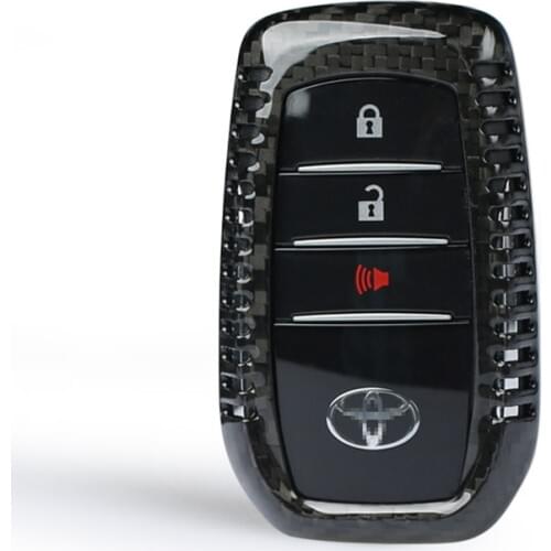 QHCP Car Remote Key Case Carbon Fiber Smart Key Shell Covers Fit For Toyota Alphard 30 2015 2016 2017 Vellfire 30 Auto 3 Buttons