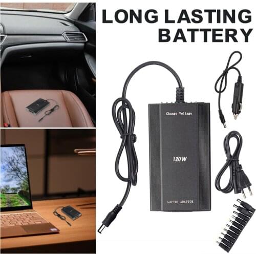 Car Charger Power Supply Adpter With Car Charger Adapter Cord For Laptop 100W Universal 8xTip Connectors AC/DC To DC Inverter