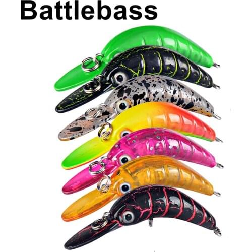 BATTLEBASS Sinking Minnow Fishing Lure 5cm 2.5g Mini Artificial Hard Bait Sharp Hook Crankbait Wobblers Trout Pike Bass Tackle