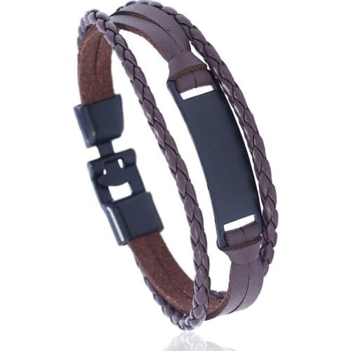 Unique Design Cuff Bangle Fashion Handnade Weave Men Women Pu leather Bracelets Men Male Female Gift Jewelry