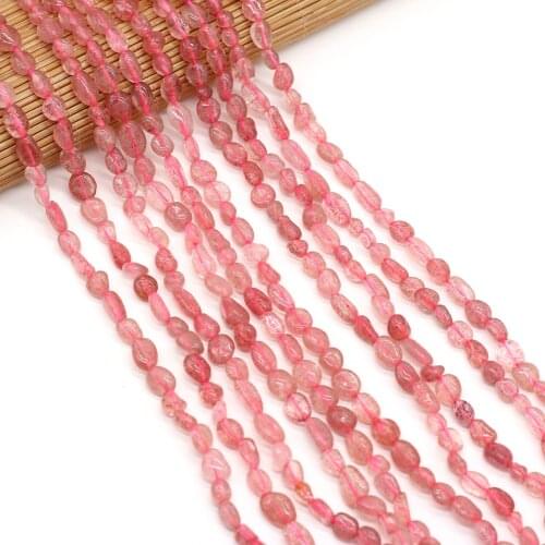 Natural Stone Beads Irregular Shaped Strawberry crystal Loose Spacer Beaded For Jewelry Making DIY Bracelet Necklace Accessories