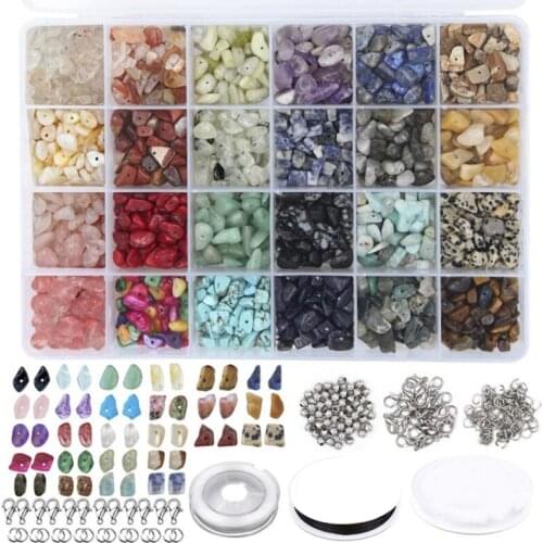 Natural Stones Making Beads with Faceted Beads String for DIY Necklace Bracelet Earring Jewelry Making Supplies Kit