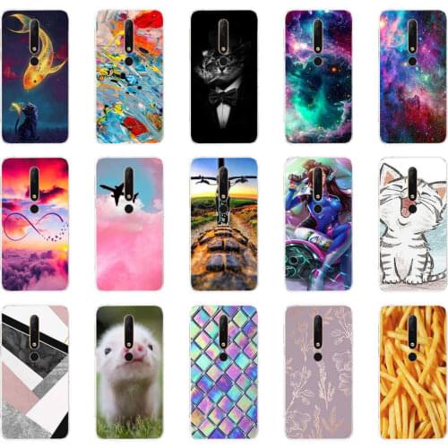 Phone Case For Nokia 6.1 Case Cover Cute Cartoon Silicon Soft Back Cover Nokia 6.1 For Nokia6.1 Case Bag bumper coque flower