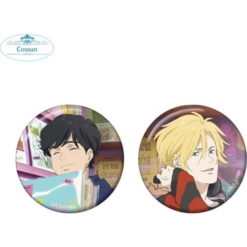 COSSUN 58mm BANANA FISH Anime badge Ash Lynx Okumura Eiji Casual Metal Badge Brooch Pins Japan anime