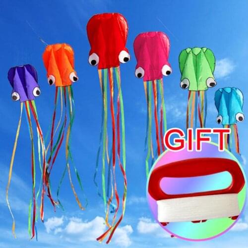 Childrens Outdoor Toy Octopus Kite Single Line Stunt Sports Flying Soft Kite Easy To Fly Fun Gifts For Kids