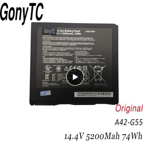 GONYTC A42-G55 14.4V 74Wh 5200mAh A42-G55 Original Laptop Battery for ASUS G55 G55V G55VM G55VW Series Notebook B056R014-0037