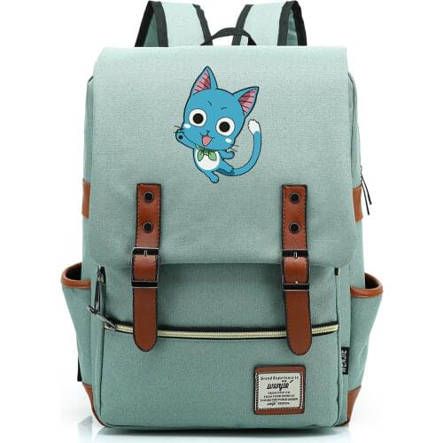 New Cute Cartoon Fairy Tail Boys Girls Kids Student School Book Bags Teenagers Canvas Women Bagpack Men Laptop Travel Backpack