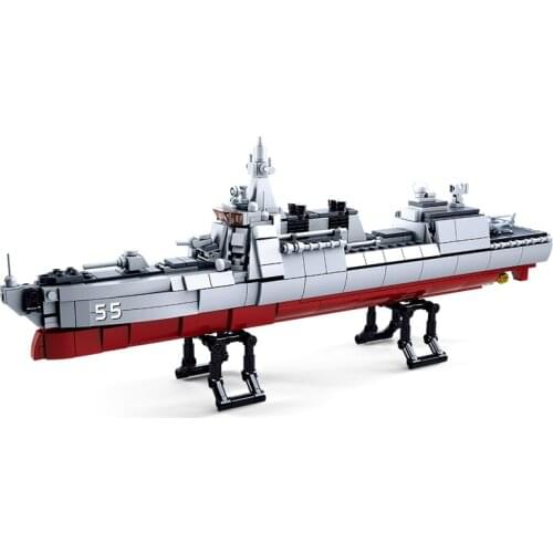 Sluban 450PCS Military Series Destroyer/Supply Ship/Frigate Warship Modle Building Block Toy For Childs Birthday Christmas Gifts