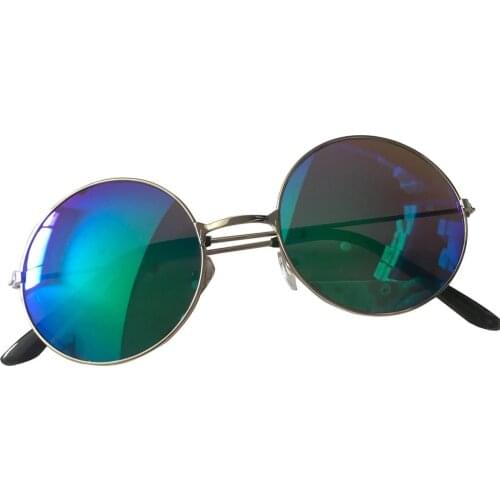 2020 New UV400 Round Sunglasses Retro Gold Silver Black Frame Unisex Eyewear Female Male Colorful Mirror lens Sun Glasses