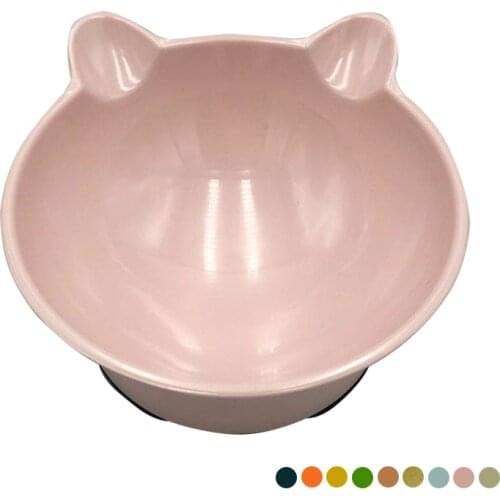 Cute Pet Cat Bowl Mini Cat Ear Shaped Dog Bowl Dim Sum Snack Bowl Home Tilt Colorful Pet Bowl Cat Products