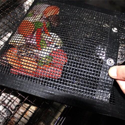 Multi-Purpose Food Grade High Temperature Resistance Bbq Grid Net Reusable Non-Stick Grill Cooking Tools Barbecue Accessories