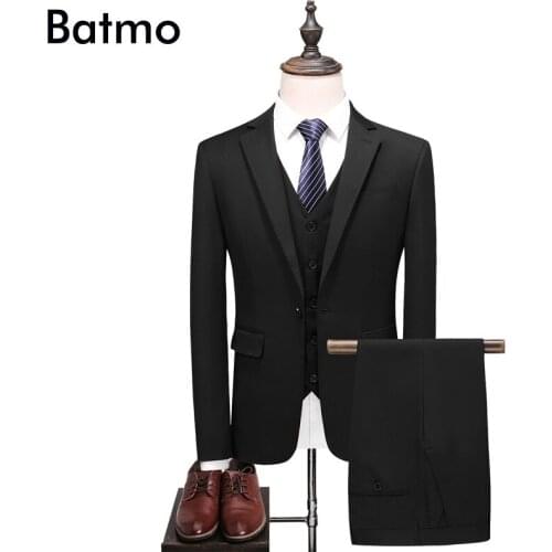 Batmo 2018 new arrival high quality blue casual suits men,mens wedding dress,plus-size S-5XL 6103