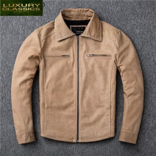 Real Leather Jacket New Men Clothes 2021 Streetwear Fashion Mens 100% Sheepskin Coat Slim Fit Genuine Leather Coats 17573