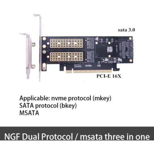 M.2 NVME To PCIE Adapter M+B Key NGFF SSD To PCI-E 3.0 X4 SATA For Expansion Card Household Computer Accessories