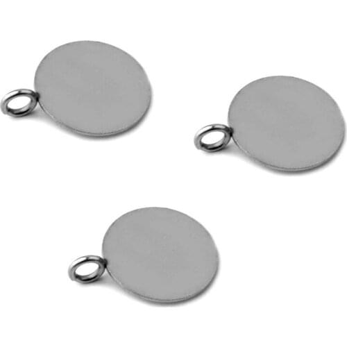 Stainless Steel 12mm Flat Circle Glue Pad Bezel Settings Cabochon bases Blanks Pendant Findings DIY Crafts NO Fade